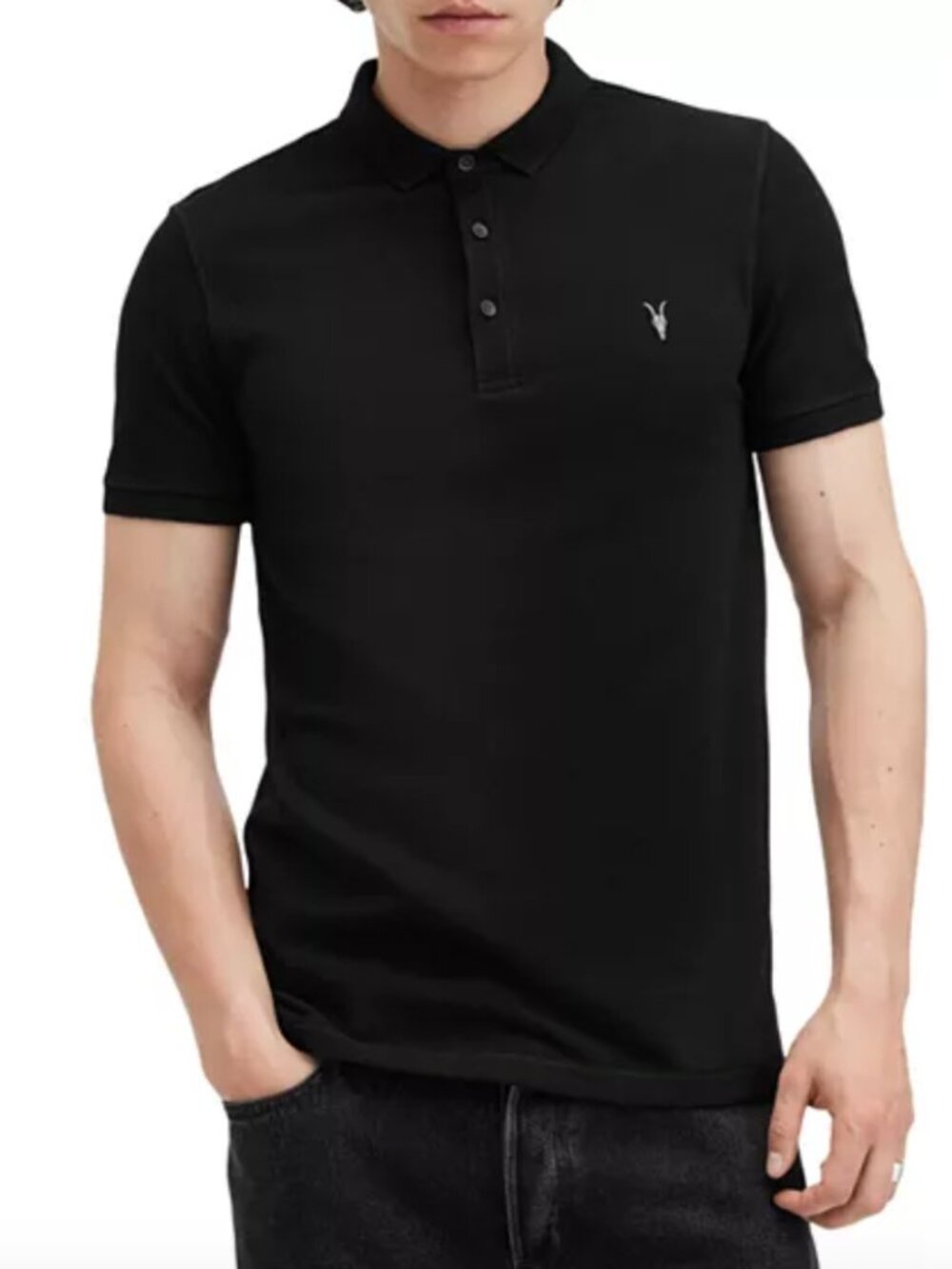 AllSaints Reform Ramskull Black Polo Shirt Men’s XL